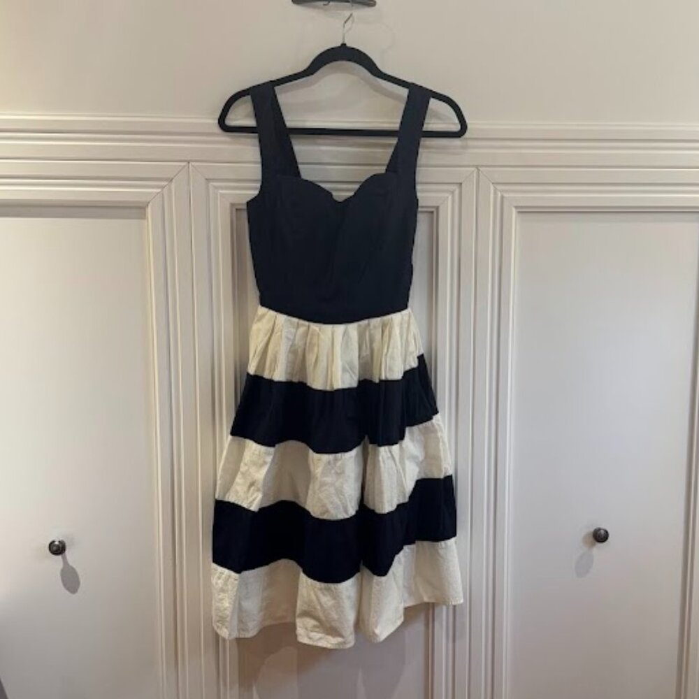 Eshakti Striped Fit-and-Flare Dress Size M